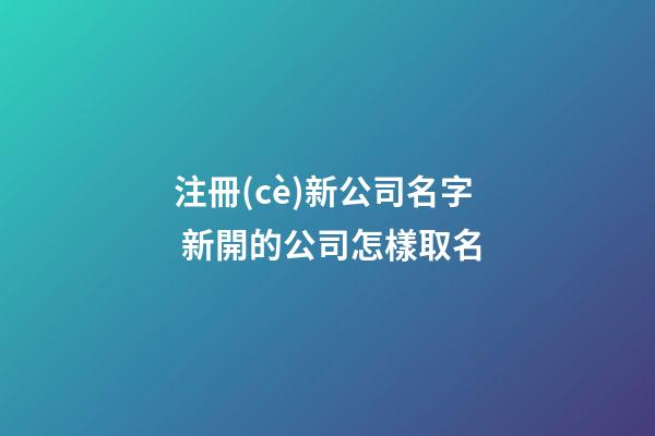注冊(cè)新公司名字 新開的公司怎樣取名